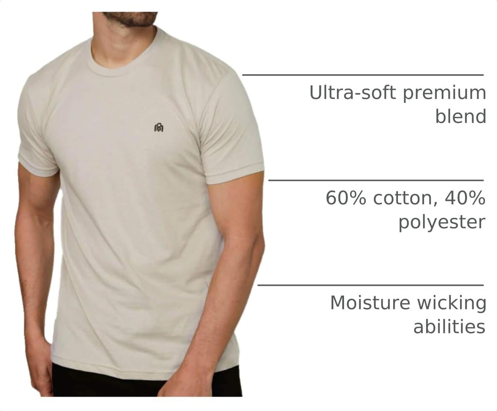 Mens T Shirts Soft Cotton Crew Neck Athletic Fit Casual Tees S-4XL