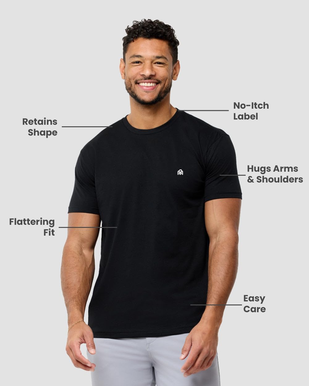 Mens T Shirts Soft Cotton Crew Neck Athletic Fit Casual Tees S-4XL