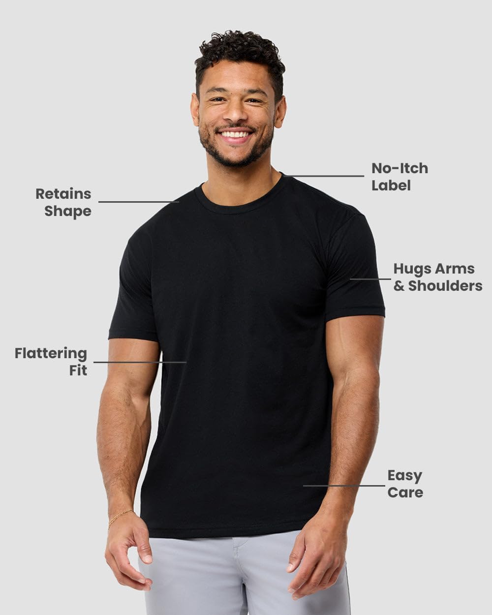 Mens T Shirts Soft Cotton Crew Neck Athletic Fit Casual Tees S-4XL