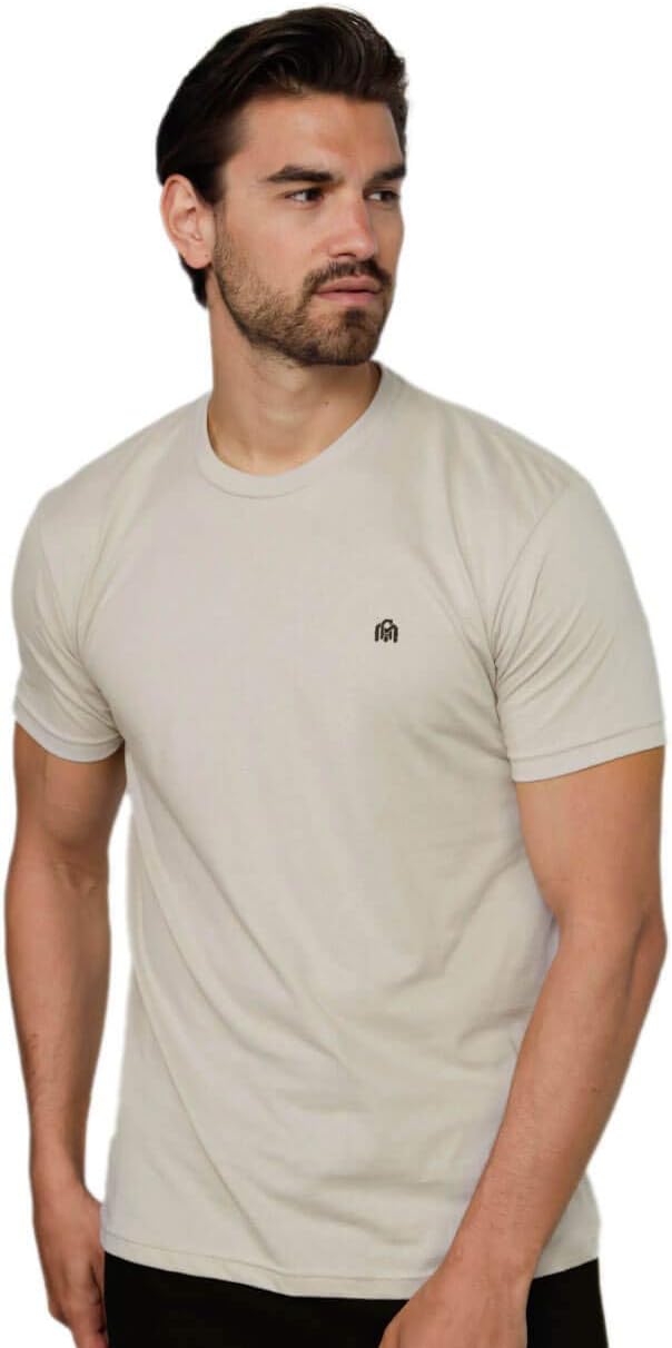 Mens T Shirts Soft Cotton Crew Neck Athletic Fit Casual Tees S-4XL