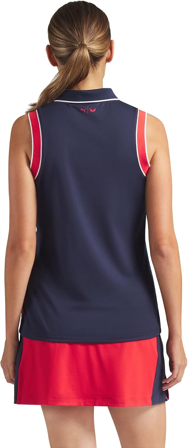 PUMA Women's X Volition Solid Sleeveless Golf Polo