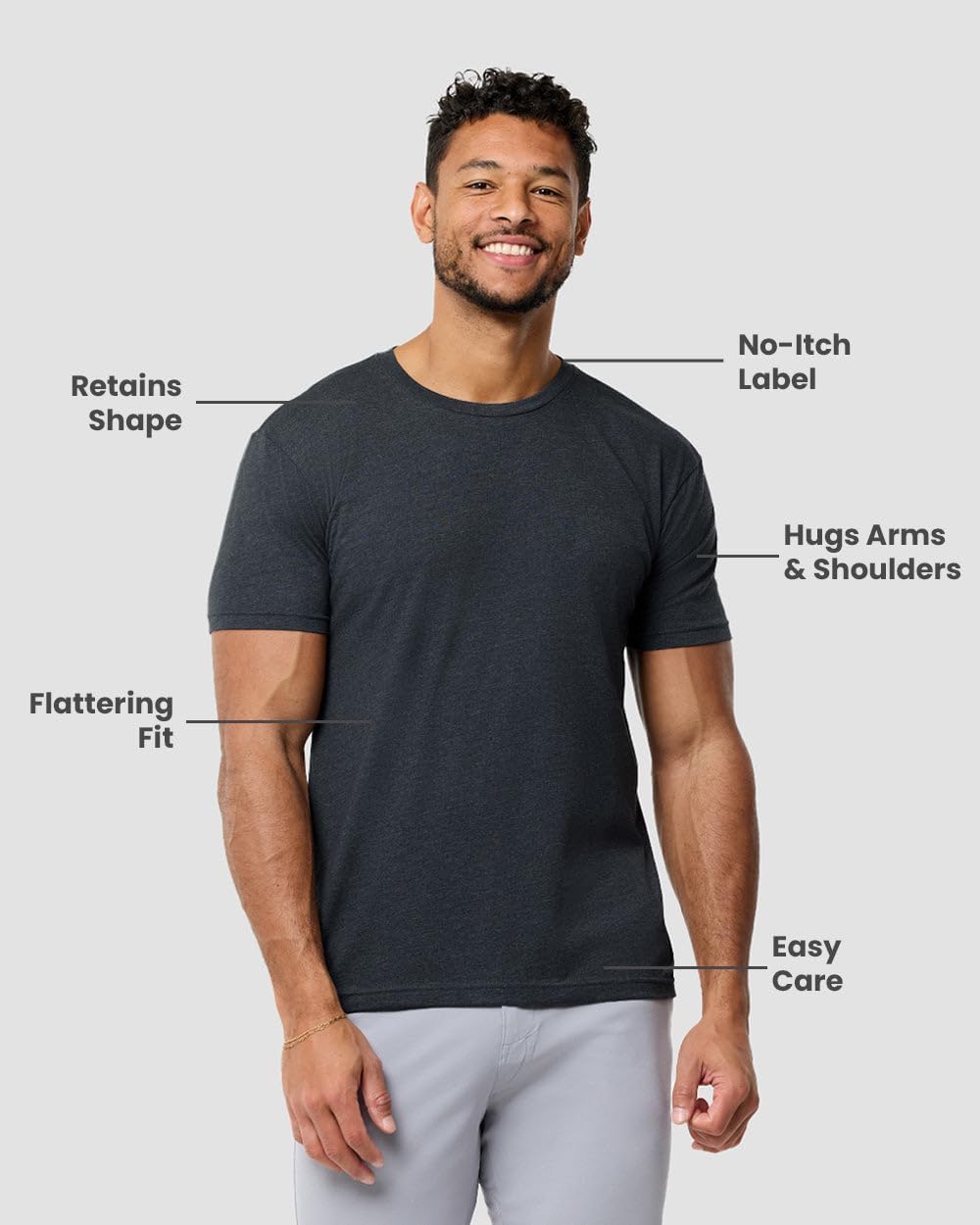Mens T Shirts Soft Cotton Crew Neck Athletic Fit Casual Tees S-4XL