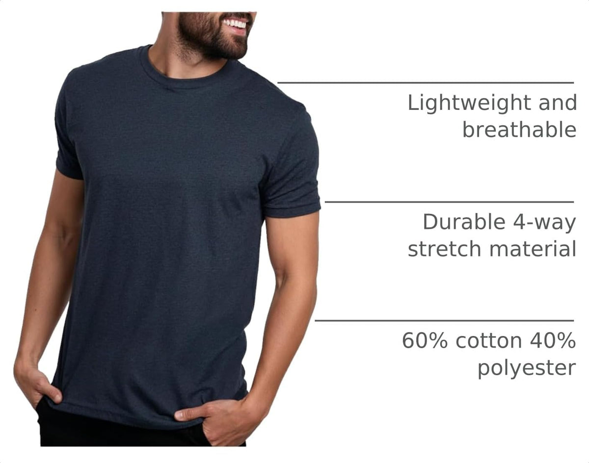 Mens T Shirts Soft Cotton Crew Neck Athletic Fit Casual Tees S-4XL