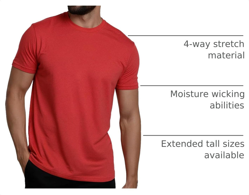 Mens T Shirts Soft Cotton Crew Neck Athletic Fit Casual Tees S-4XL