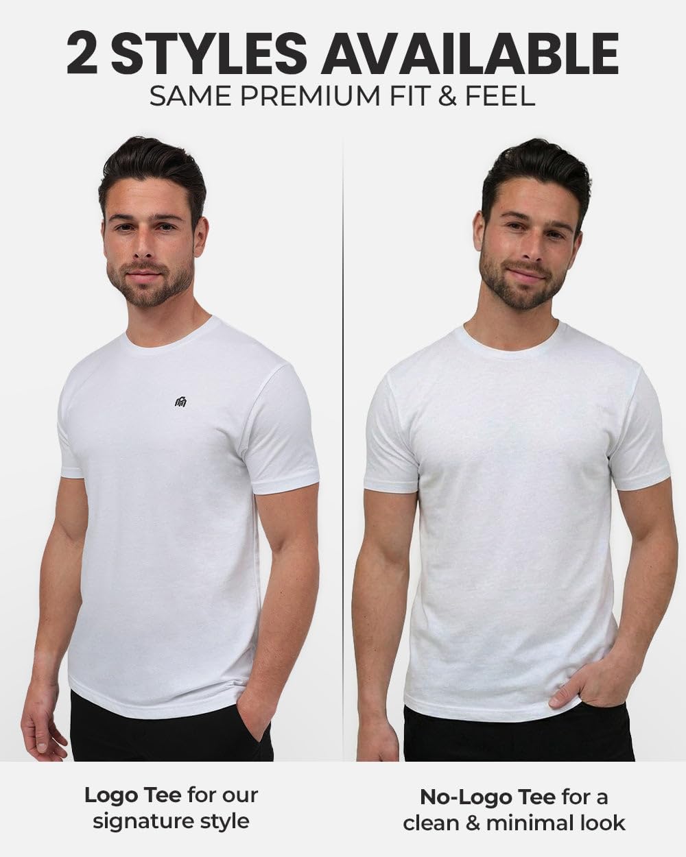 Mens T Shirts Soft Cotton Crew Neck Athletic Fit Casual Tees S-4XL