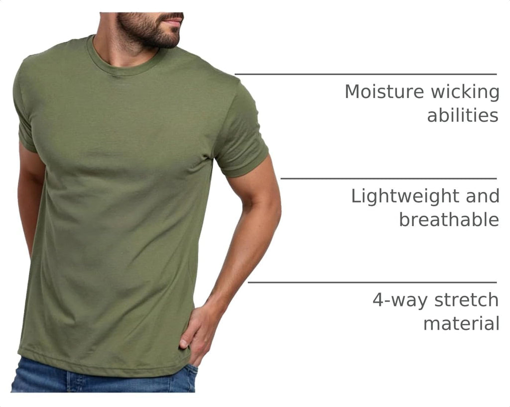 Mens T Shirts Soft Cotton Crew Neck Athletic Fit Casual Tees S-4XL