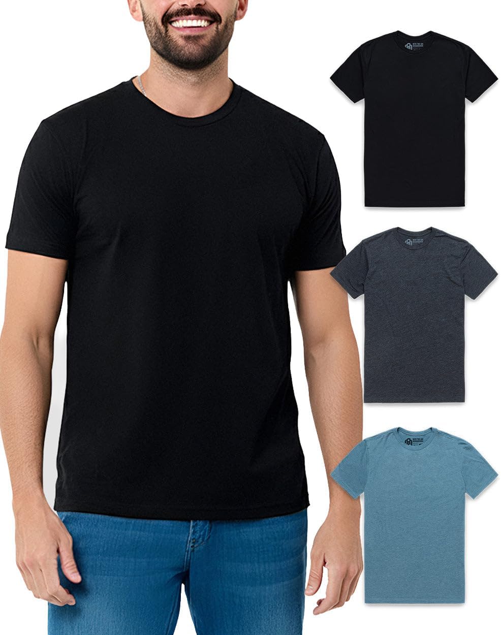 Mens T Shirts Soft Cotton Crew Neck Athletic Fit Casual Tees S-4XL
