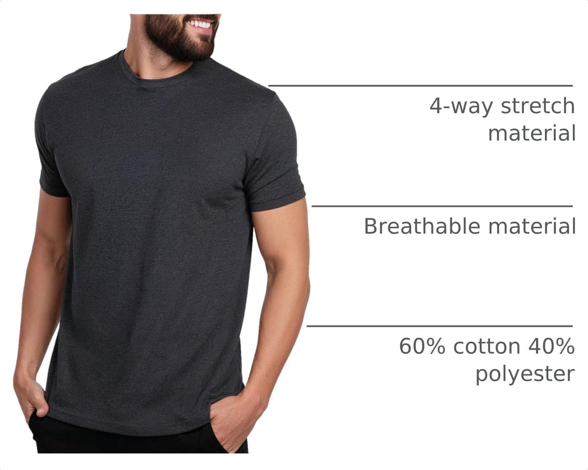 Mens T Shirts Soft Cotton Crew Neck Athletic Fit Casual Tees S-4XL