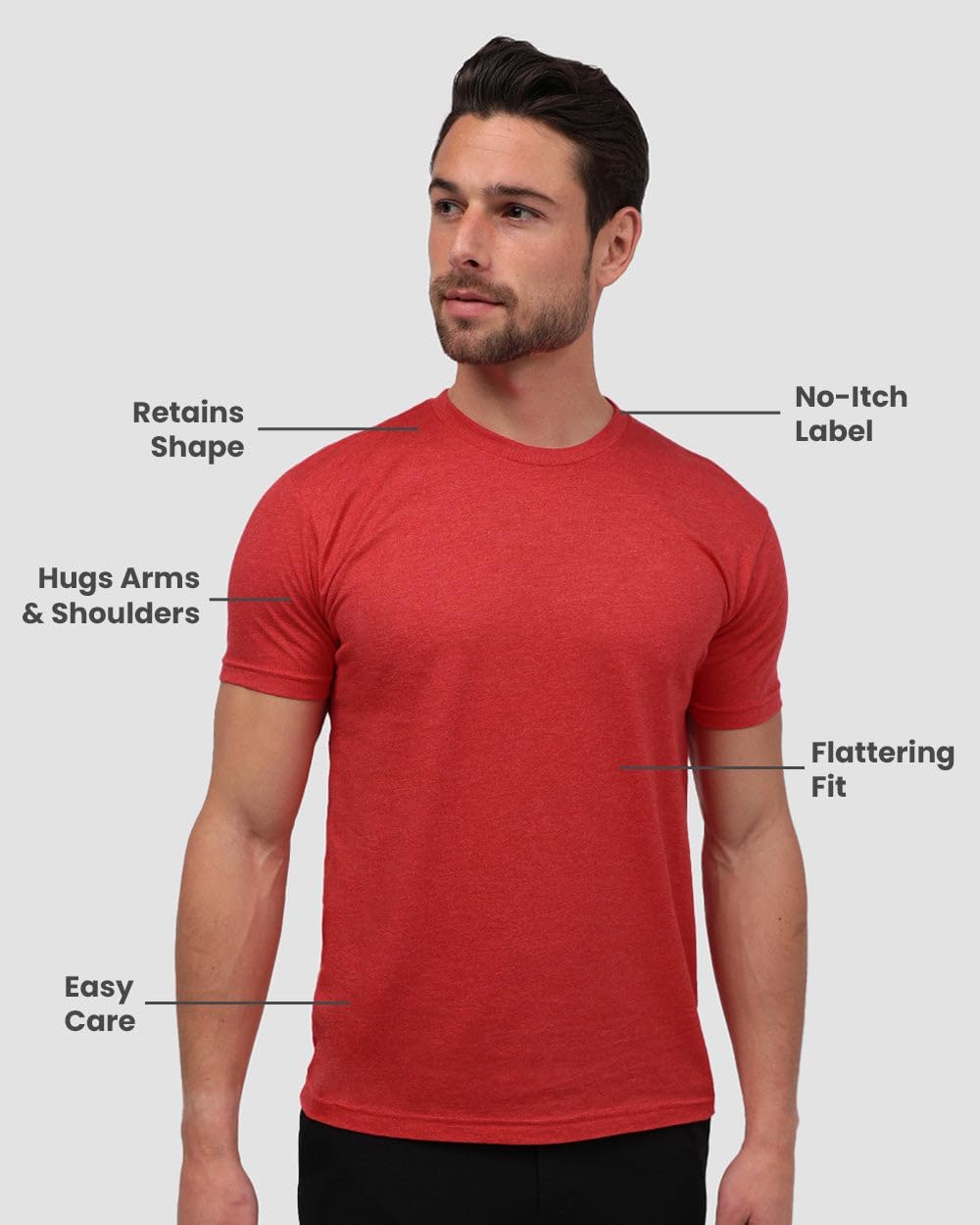 Mens T Shirts Soft Cotton Crew Neck Athletic Fit Casual Tees S-4XL