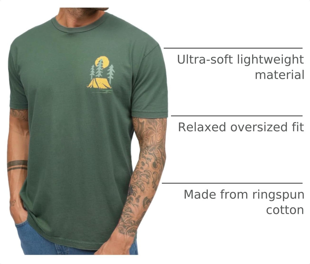 Mens Graphic T-Shirts Cool Nature Design Tees Short Sleeve S-4XL