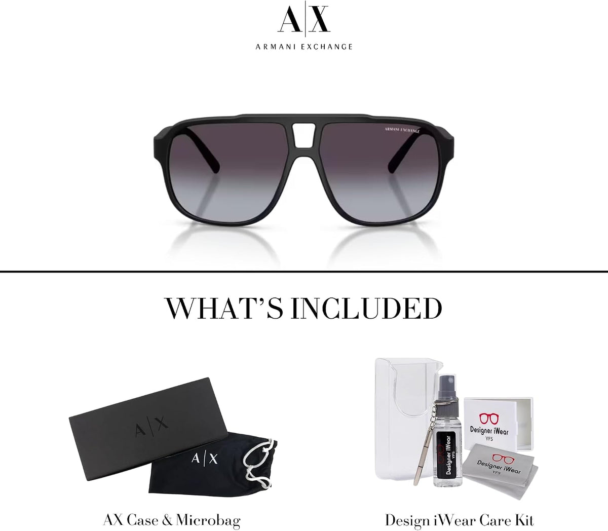 Armani Exchange AX4104S Rectangle Sunglasses for Men