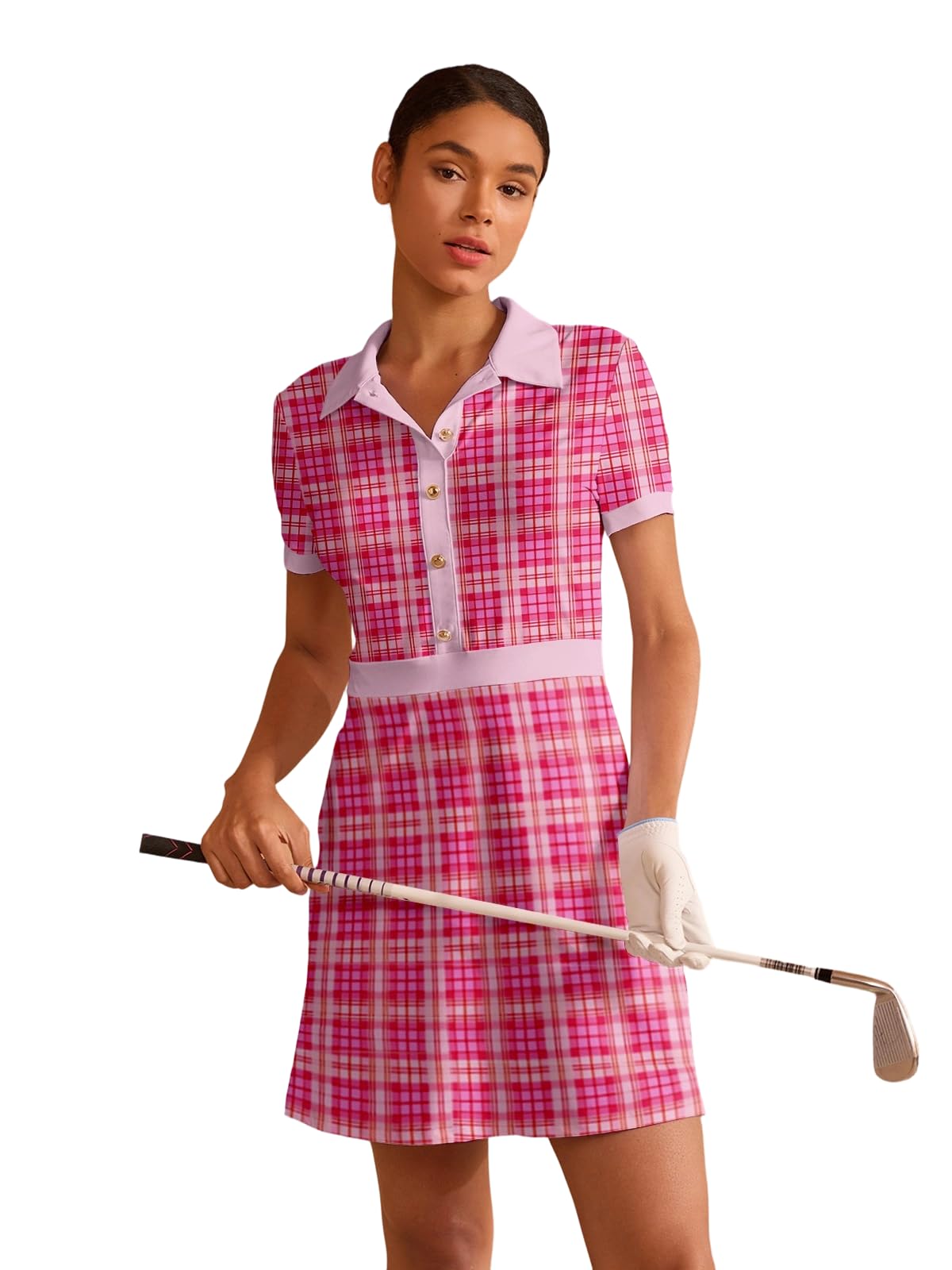 ACEGOLFS Women's Golf Tennis Dress Short Sleeve Collared Workout Athletic Dresses UPF 50+ Casual Golf Clothes for Women
