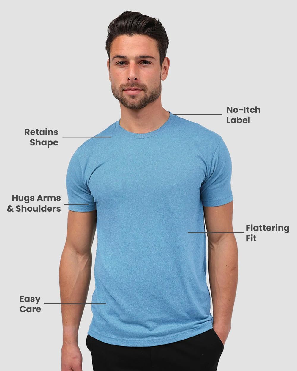 Mens T Shirts Soft Cotton Crew Neck Athletic Fit Casual Tees S-4XL