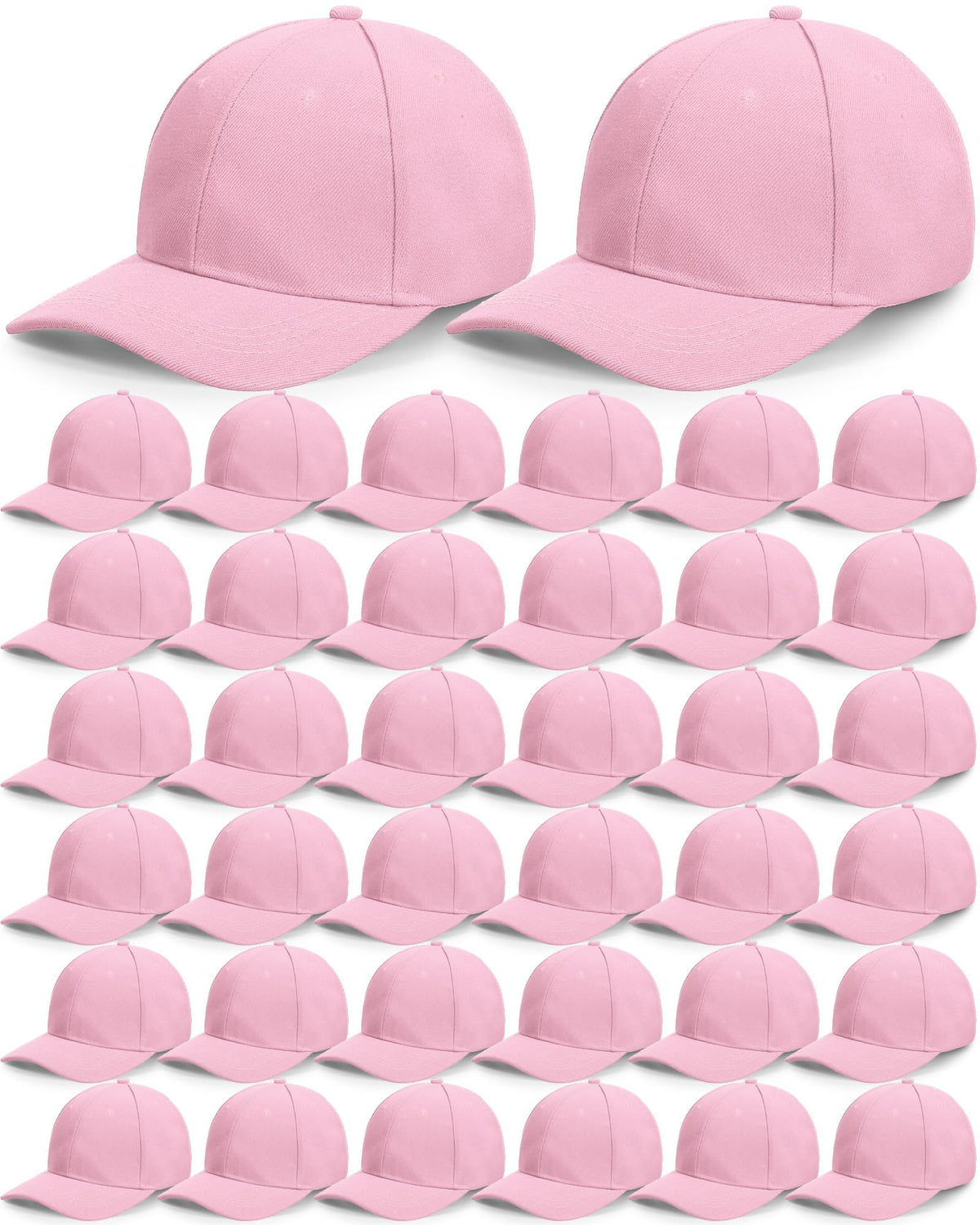 Foaincore 36 Pack Blank Baseball Cap Bulk Adjustable Back Strap Sublimation Hats Plain Unisex Trucker Hat for Men Women