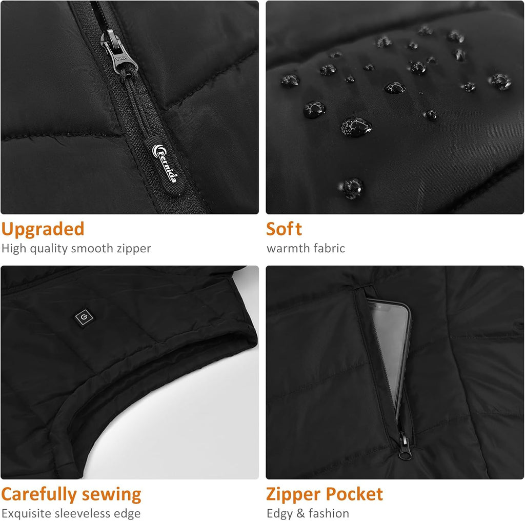 FERNIDA Women's Heated Vest with Battery Pack 8 Heating Zones Electric Vest
