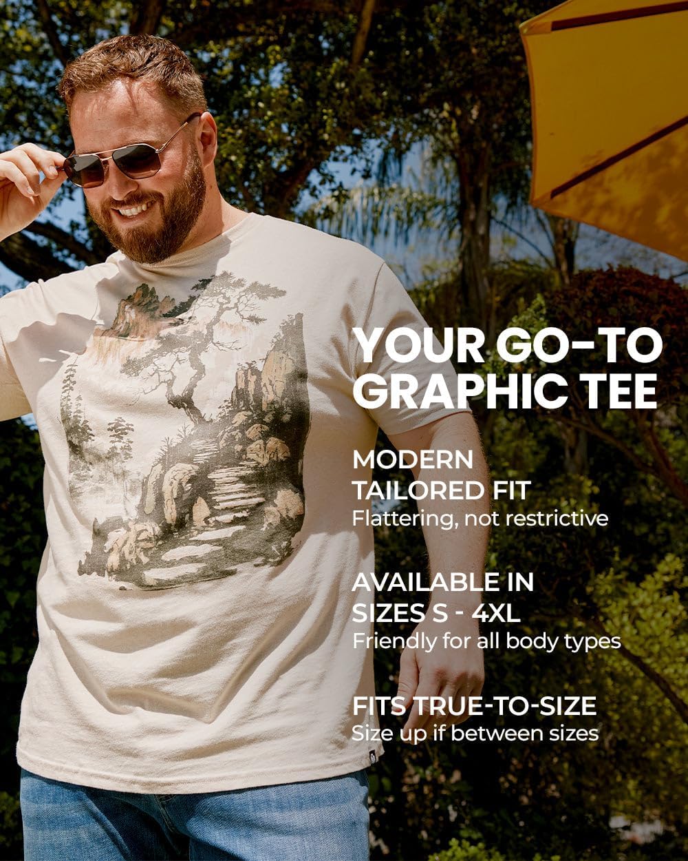 Mens Graphic T-Shirts Cool Nature Design Tees Short Sleeve S-4XL