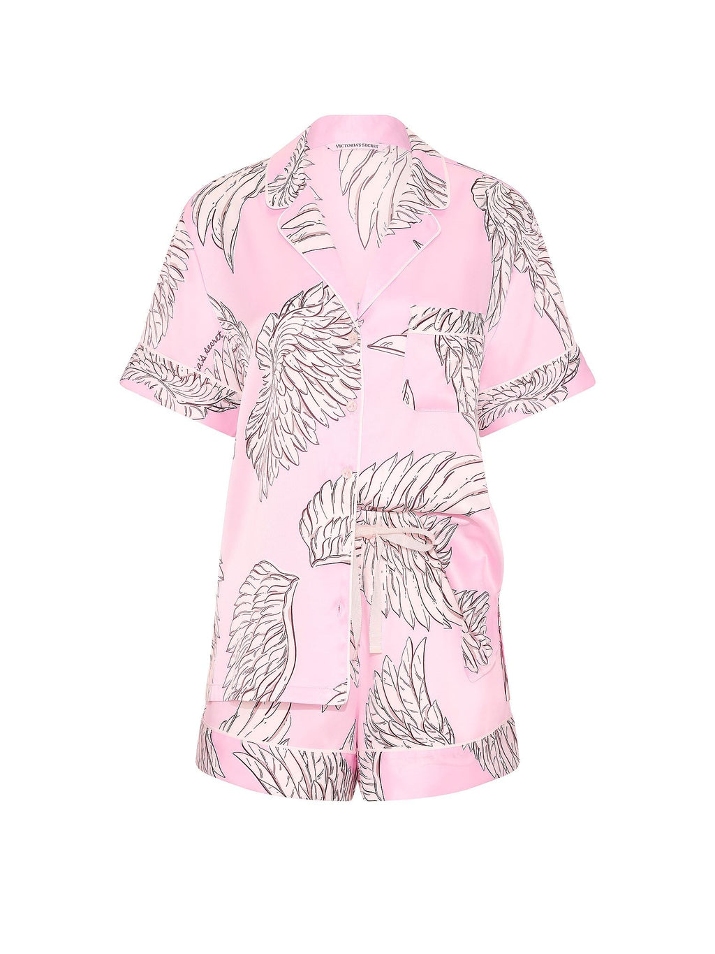Victoria's Secret Women's Satin Pajama Set, Short Sleeve Button Down Shirt & Shorts