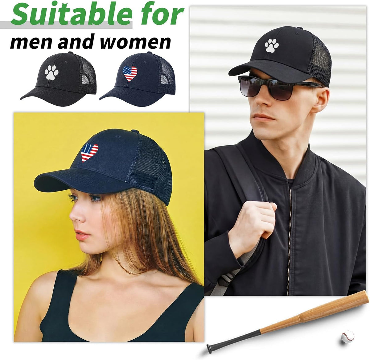 Suhine 24 Pcs Blank Trucker Hat Bulk,Unisex Baseball Cap