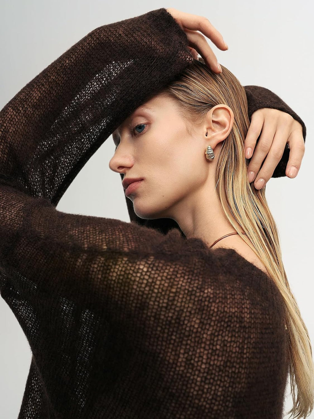 Silk Cashmere Blend Sweater for Women, Lightweight Crewneck Knit Pullover Jumper for Spring Layering