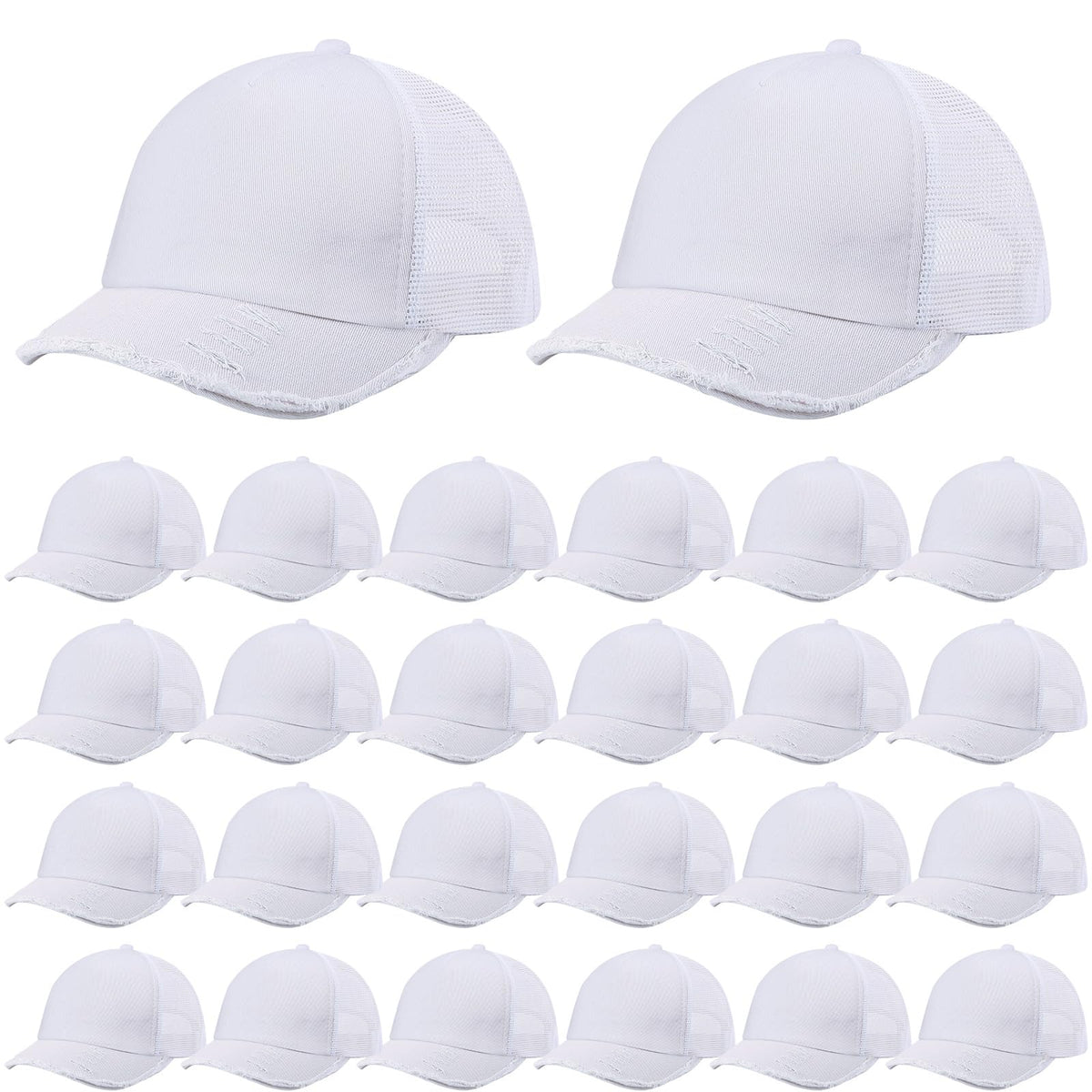 Suhine 24 Pcs Blank Trucker Hat Bulk,Unisex Baseball Cap