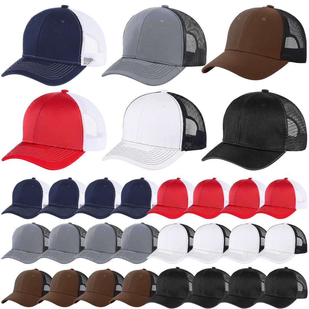 Suhine 24 Pcs Blank Trucker Hat Bulk,Unisex Baseball Cap