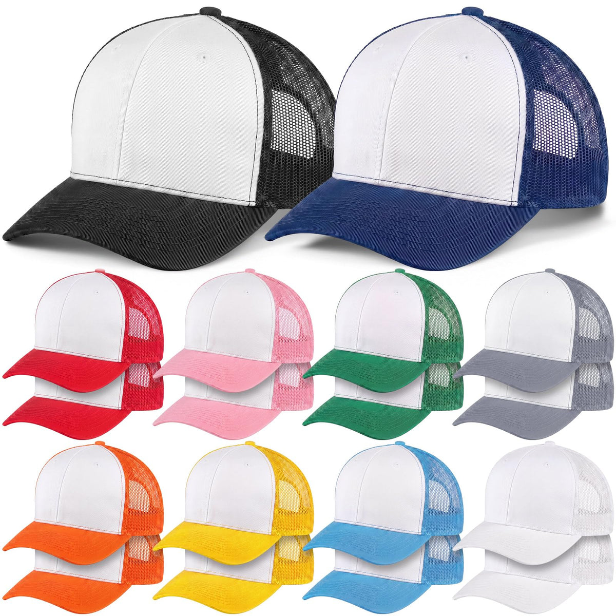 Suhine 24 Pcs Blank Trucker Hat Bulk,Unisex Baseball Cap