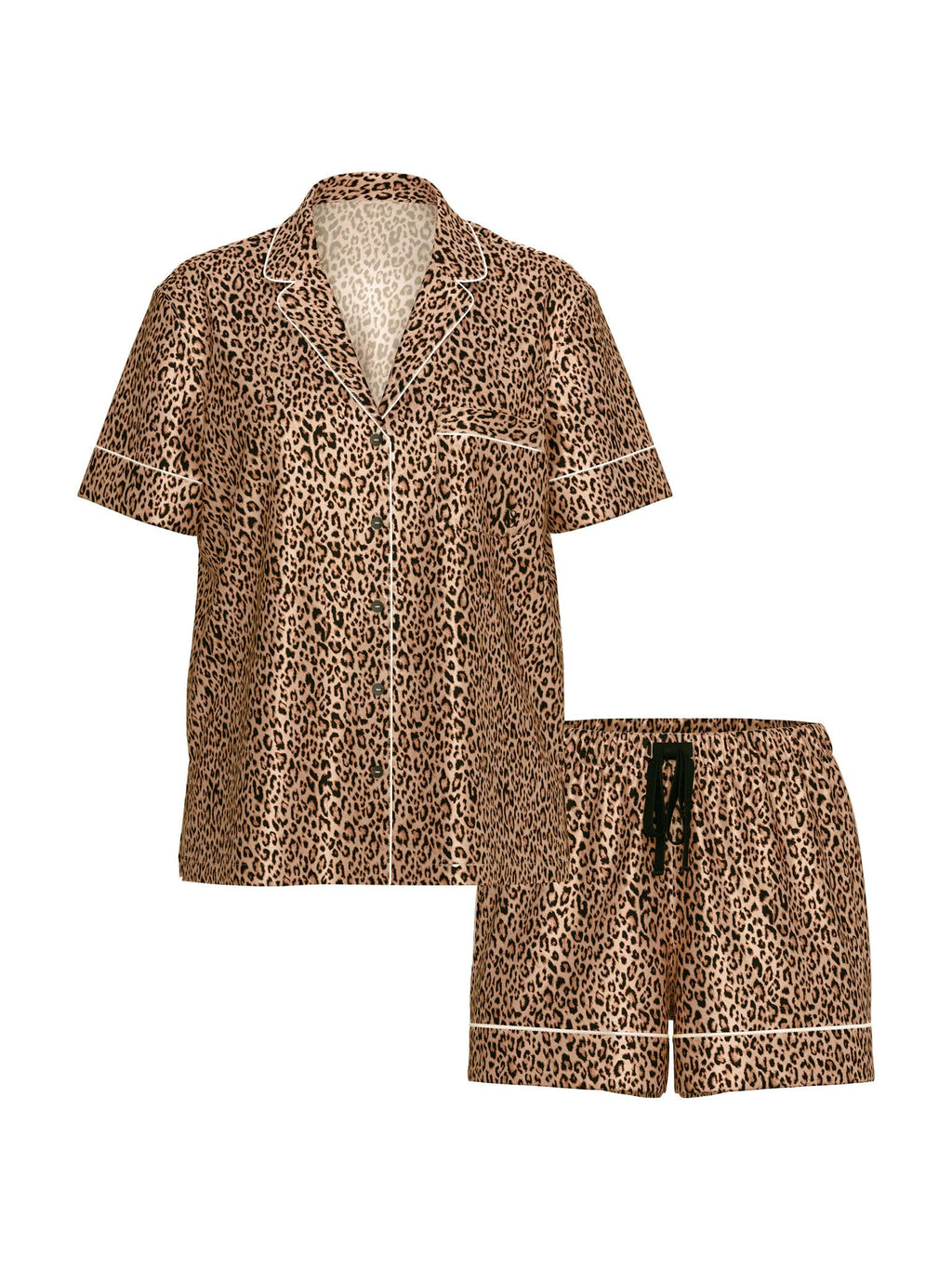 Victoria's Secret Women's Satin Pajama Set, Short Sleeve Button Down Shirt & Shorts