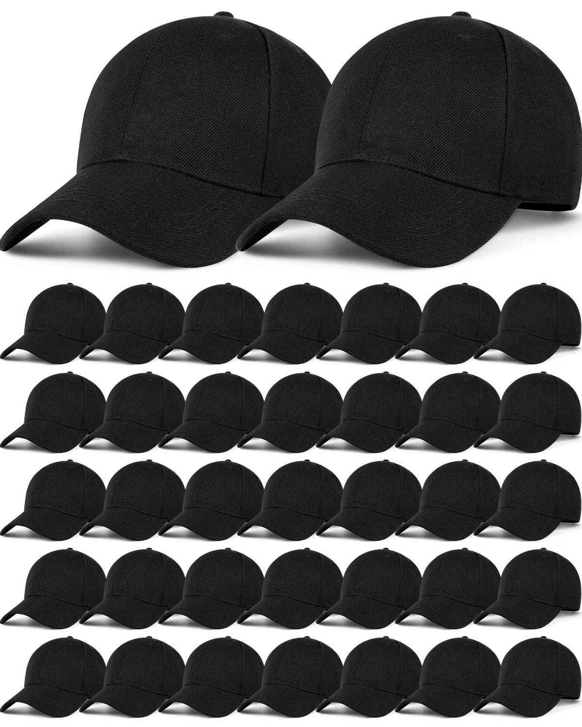 Foaincore 36 Pack Blank Baseball Cap Bulk Adjustable Back Strap Sublimation Hats Plain Unisex Trucker Hat for Men Women