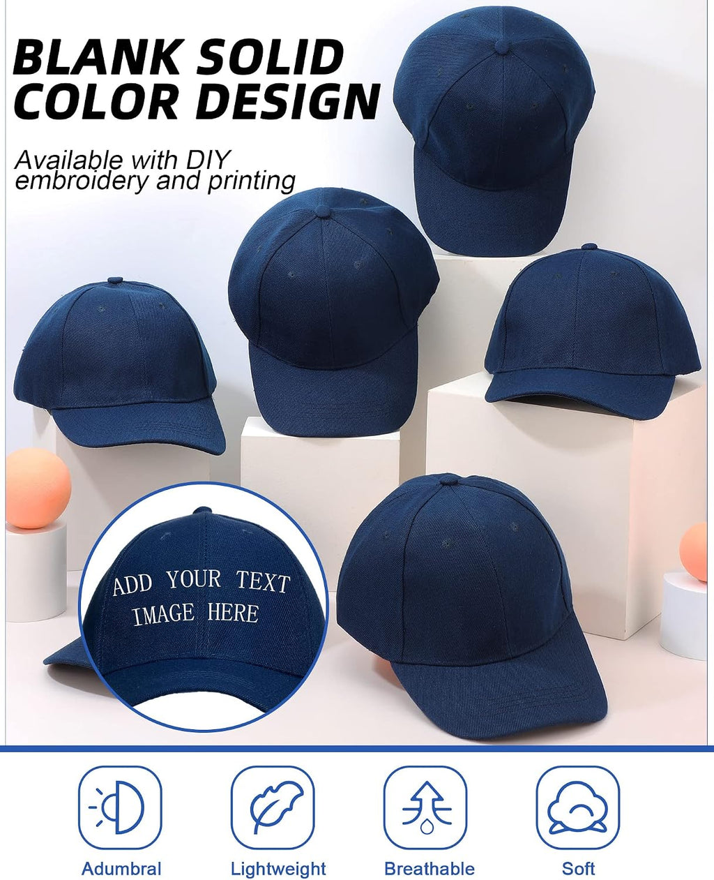 Foaincore 36 Pack Blank Baseball Cap Bulk Adjustable Back Strap Sublimation Hats Plain Unisex Trucker Hat for Men Women