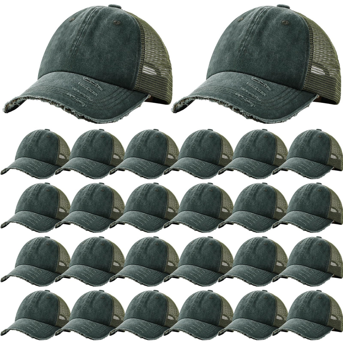 Suhine 24 Pcs Blank Trucker Hat Bulk,Unisex Baseball Cap
