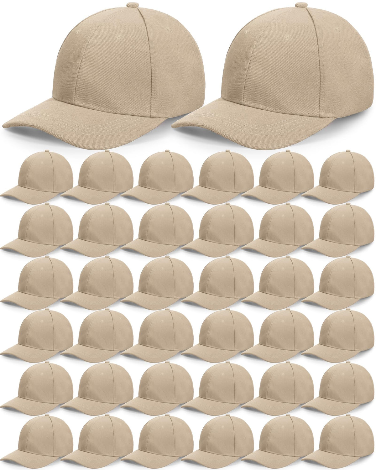 Foaincore 36 Pack Blank Baseball Cap Bulk Adjustable Back Strap Sublimation Hats Plain Unisex Trucker Hat for Men Women