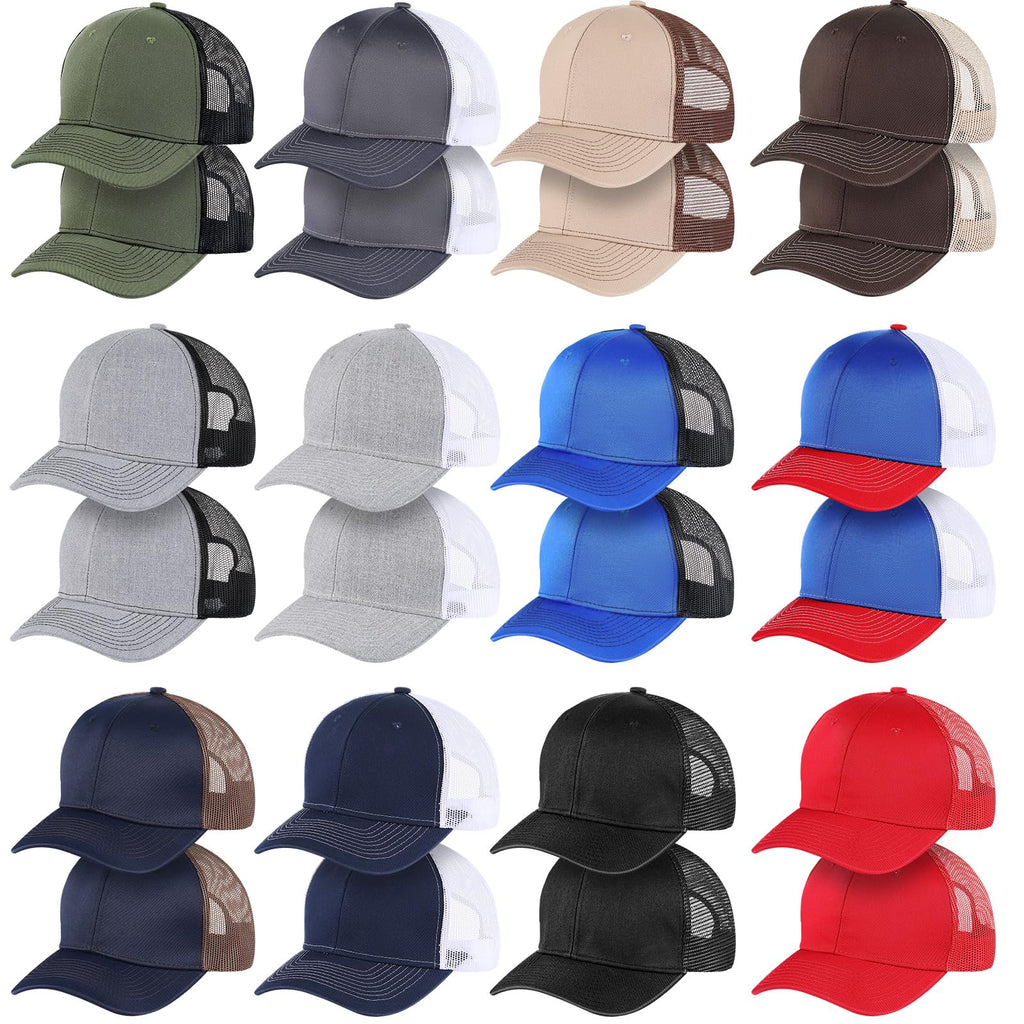 Suhine 24 Pcs Blank Trucker Hat Bulk,Unisex Baseball Cap