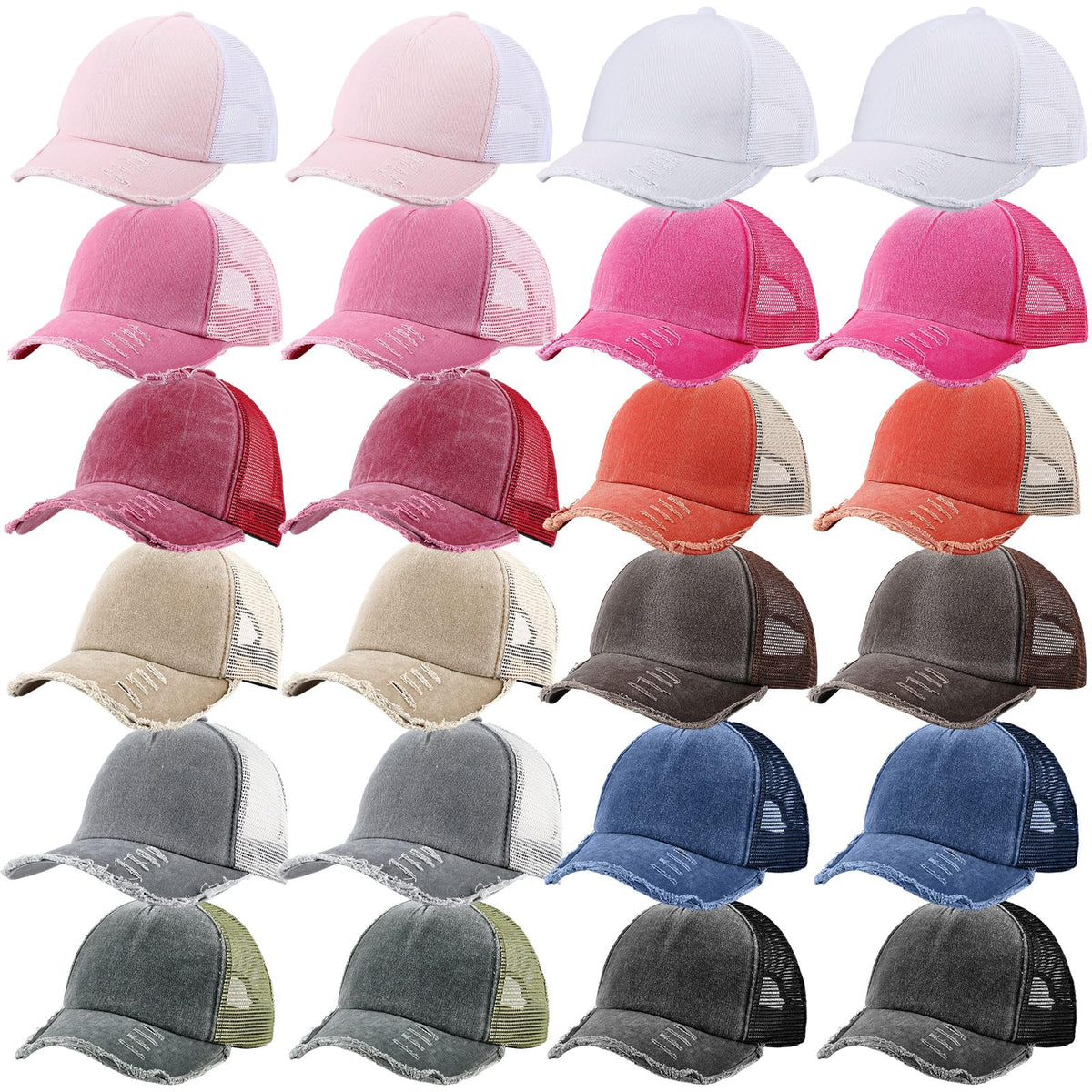 Suhine 24 Pcs Blank Trucker Hat Bulk,Unisex Baseball Cap