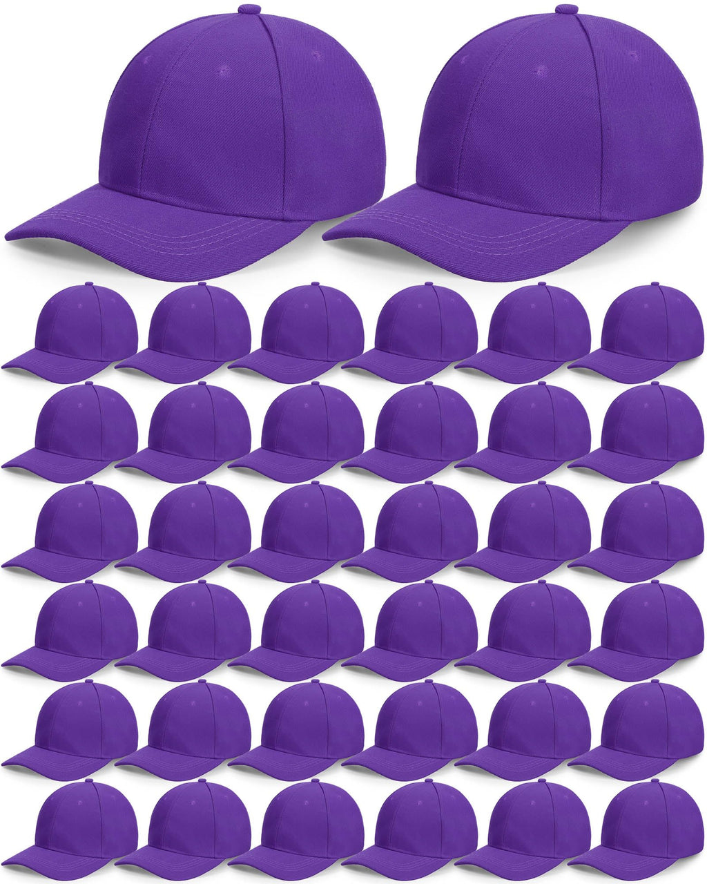 Foaincore 36 Pack Blank Baseball Cap Bulk Adjustable Back Strap Sublimation Hats Plain Unisex Trucker Hat for Men Women