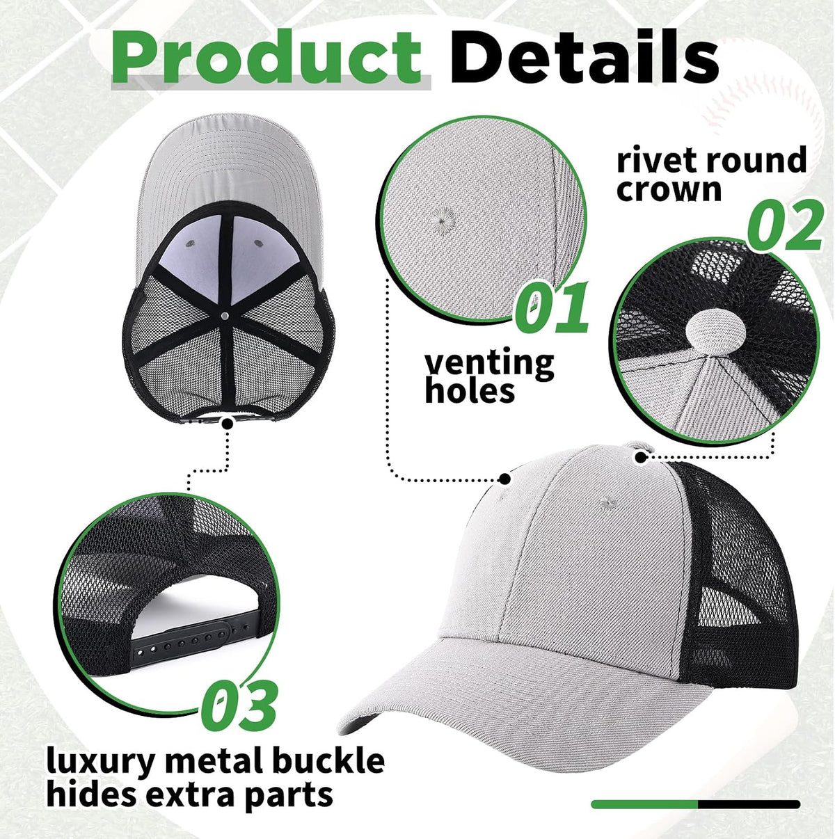 Suhine 24 Pcs Blank Trucker Hat Bulk,Unisex Baseball Cap