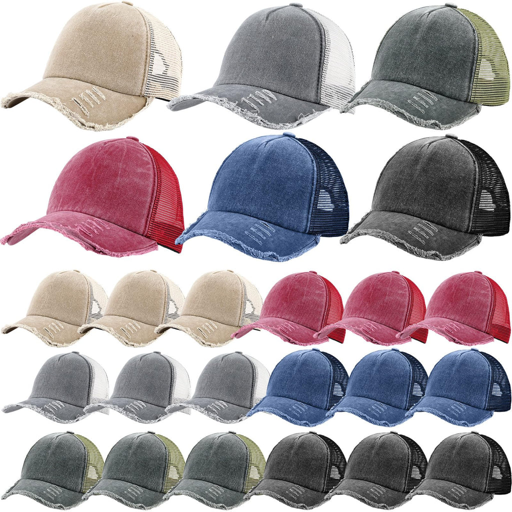 Suhine 24 Pcs Blank Trucker Hat Bulk,Unisex Baseball Cap