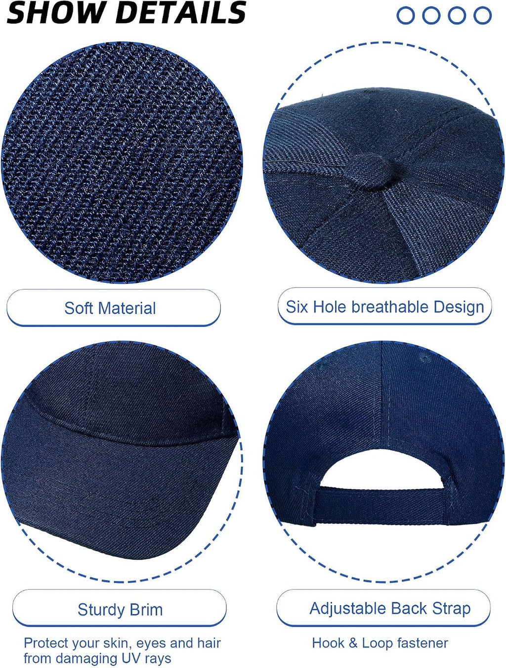 Foaincore 36 Pack Blank Baseball Cap Bulk Adjustable Back Strap Sublimation Hats Plain Unisex Trucker Hat for Men Women