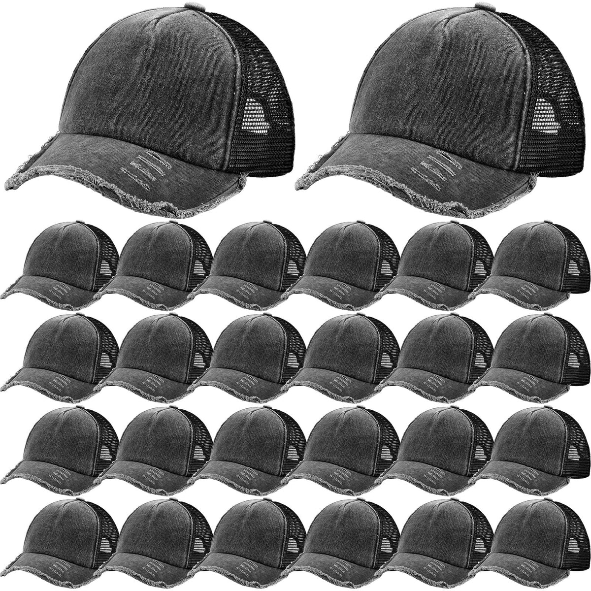 Suhine 24 Pcs Blank Trucker Hat Bulk,Unisex Baseball Cap
